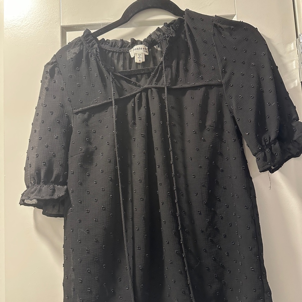Black Textured Women's Top